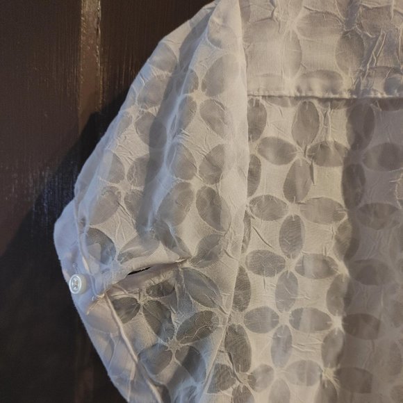 Express Design Studio sheer white wrap tie top - Picture 2 of 4